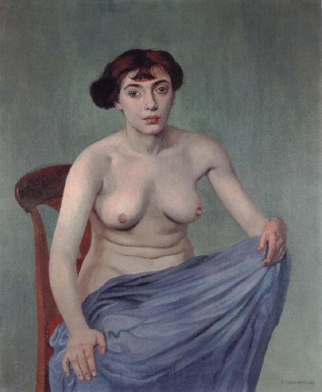 Felix Vallotton Torso with blue cloth Norge oil painting art